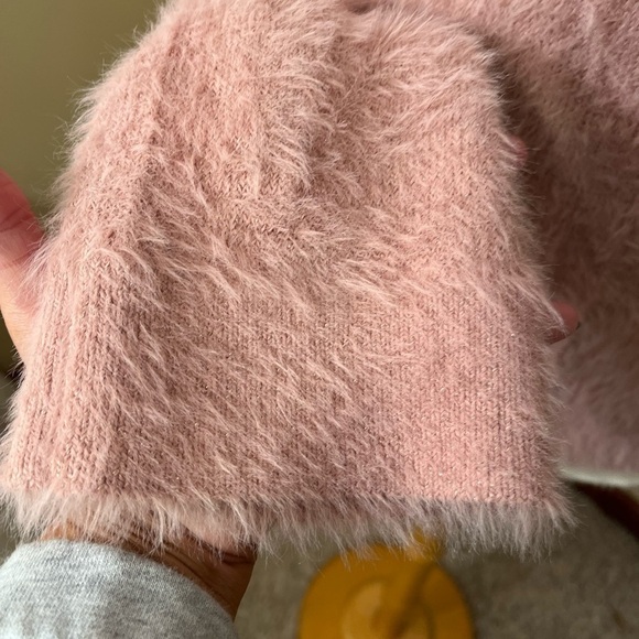 INC International Concepts Pink Blush Eyelash Turtleneck Sweater Sz M - Picture 2 of 7